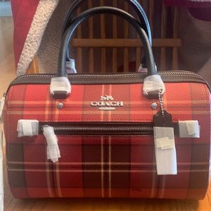NEW COACH TARTAN SATCHEL